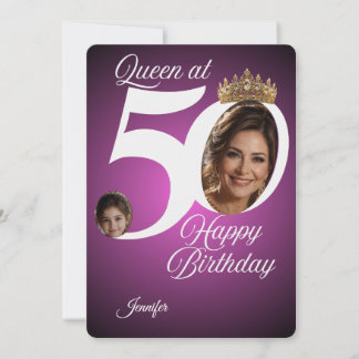 50th Birthday Photo Greeting Card | Personalized