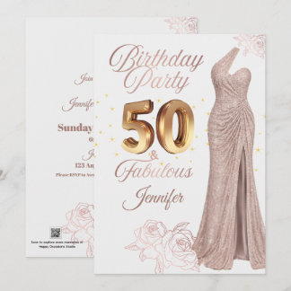 50th Birthday Photo Greeting Card | Personalized