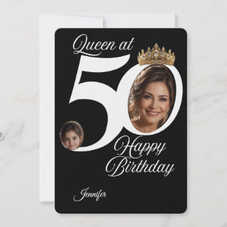 50th Birthday Photo Greeting Card | Personalized