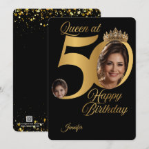 50th Birthday Photo Greeting Card | Personalized