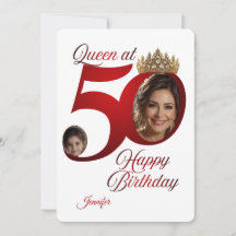 50th Birthday Photo Greeting Card | Personalized