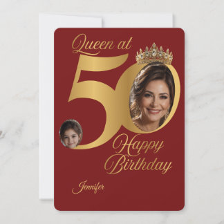 50th Birthday Photo Greeting Card | Personalized