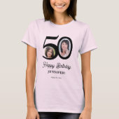 50th Birthday photo name personalized T-Shirt (Front)