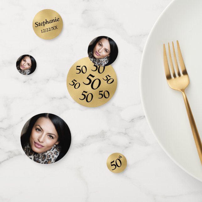 50th Birthday Photo Table Confetti (Group)