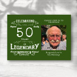 50th Birthday Photo Template Legend Green Vintage<br><div class="desc">Celebrate a 50th birthday with this unique vintage photo template! Featuring a special "Legend Green" design, this customizable template is perfect for any milestone birthday. Choose from a variety of fonts and colours to create an original design that will make a statement. Get ready to celebrate with a one-of-a-kind photo...</div>