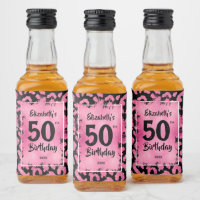 50th Birthday Pink Black Leopard Mini