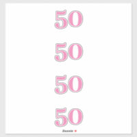 50th Birthday Pink Custom Age Number Fifty Pattern