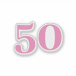 50th Birthday Pink Custom Age Number Fifty Trendy<br><div class="desc">Designed for birthday celebrations!</div>
