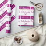 50th birthday Pink fabulously 50 Wrapping Paper<br><div class="desc">50th birthday Personalized fabulously 50 Gift Wrap,  Add Custom Name.</div>