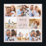 50th birthday pink girly glitter Magnetic Card<br><div class="desc">50th birthday modern pink girly glitter photo collage. Modern script text design. Part of a collection.</div>