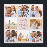 50th birthday pink girly glitter Magnetic Card<br><div class="desc">50th birthday modern pink girly glitter photo collage. Modern script text design. Part of a collection.</div>