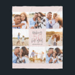 50th birthday pink girly glitter photo collage fleece blanket<br><div class="desc">50th birthday modern pink girly glitter photo collage invitation. Modern script text design. Part of a collection.</div>