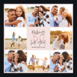 50th birthday pink girly glitter photo collage poster<br><div class="desc">50th birthday modern pink girly glitter photo collage. Modern script text design. Part of a collection.</div>