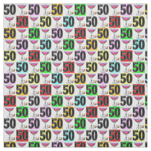 50TH BIRTHDAY PINK MARTINI FABRIC