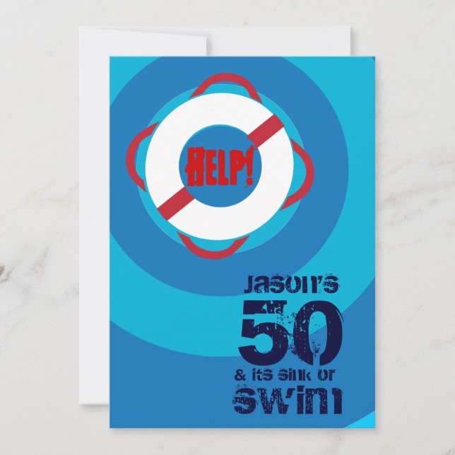 50th Birthday Pool Party Invitation (Front)