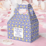 50th Birthday Portuguese Tiles Blue Mediterranean Favor Box<br><div class="desc">Portuguese tiles,  blue,  white and yellow pattern,  rustic Azulejo,  Mediterranean 50th Birthday favour box. Personalize it with your details.</div>