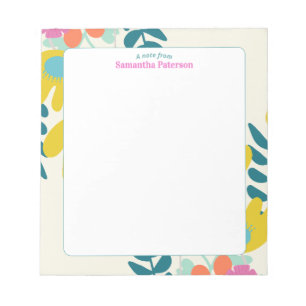 50th birthday pretty colourful floral modern notepad