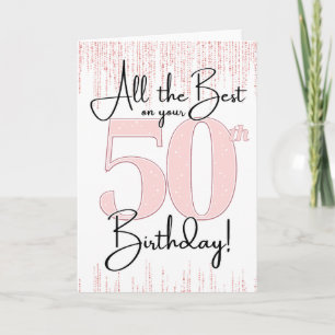 50th Birthday Pretty in Pink Card