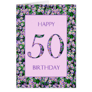 50th Birthday Purple Daisies