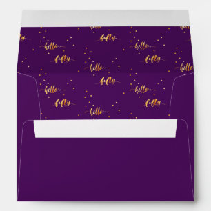 50th birthday purple gold hello 30 typography envelope