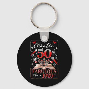 50th Birthday Queen Chapter 50 Fabulous Since 1976 Keychain