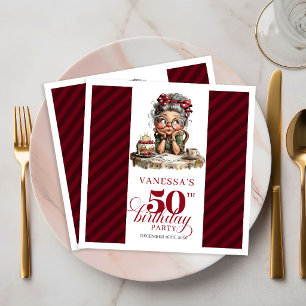 50th Birthday Quirky Funny Old Lady Party Napkins