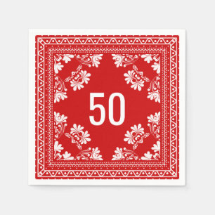 50th Birthday Red Bandana Napkin
