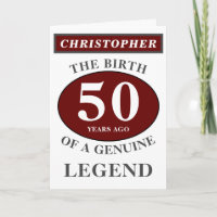 50th Birthday Red Genuine Legend Add Your Name