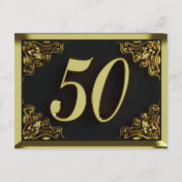 50th Birthday Regal Gold Invitation or Greeting