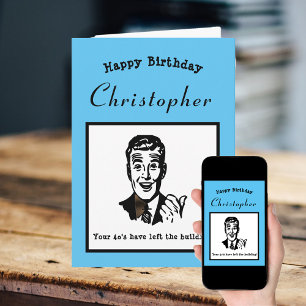 50th Birthday Retro Cartoon Funny Personalized Card