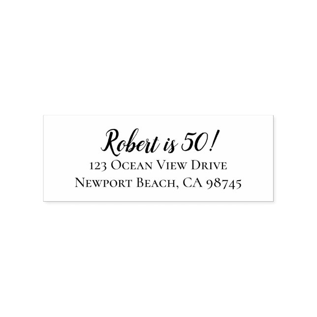 50th Birthday Return Address Rubber Stamp (Imprint)