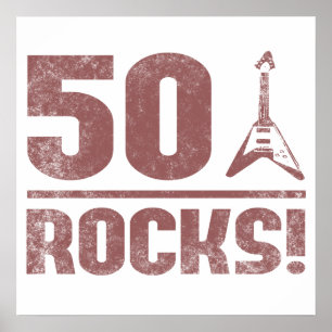 50th Birthday Rocks Poster
