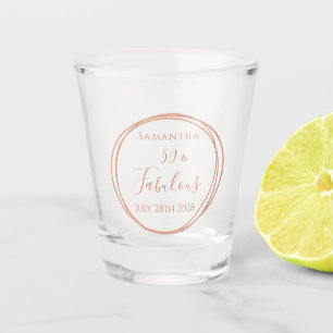 50th Birthday Rose Gold Minimal Personalized Party Shot Glass