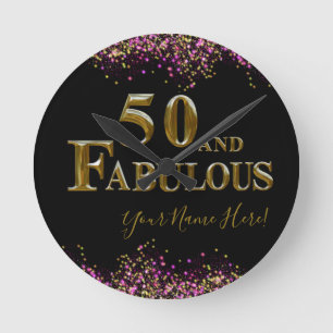 50th Birthday Round Clock