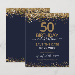 50th Birthday Save the Date Budget Invitation