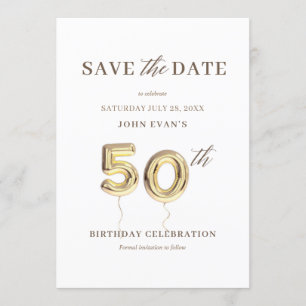 50th Birthday Save the Date Card
