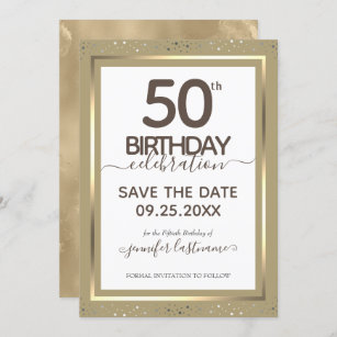 50th Birthday Save the Date  Invitation
