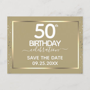 50th Birthday Save the Date Invitation Postcard
