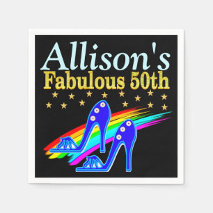 50TH BIRTHDAY SHOE LOVER PERSONALIZE PARTY NAPKINS