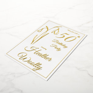 50th Birthday Snowdrop Floral Black And White