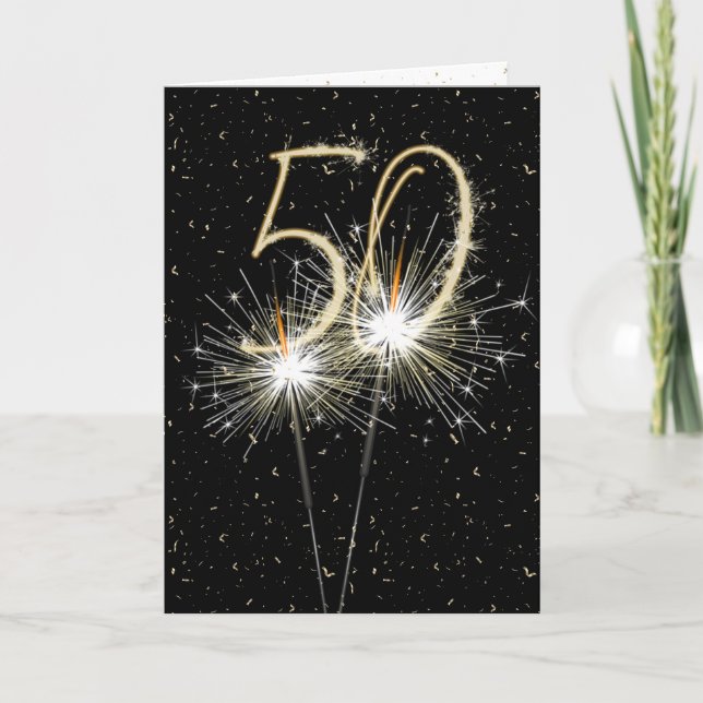 50th Birthday Sparkler Card (Front)