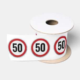 50th Birthday Speed Limit Sign - ANY AGE Satin Ribbon