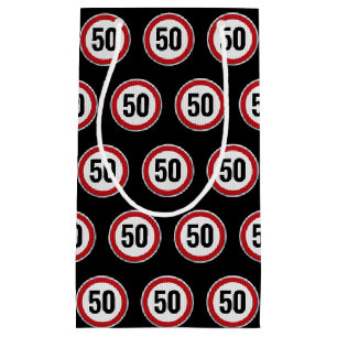 50th Birthday Speed Limit Sign - ANY AGE Small Gift Bag