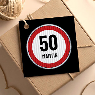 50th Birthday Speed Sign Favour Tags
