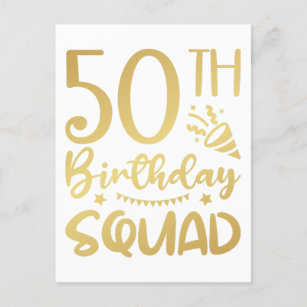 50th Birthday Squad 50 Party Crew Postcard