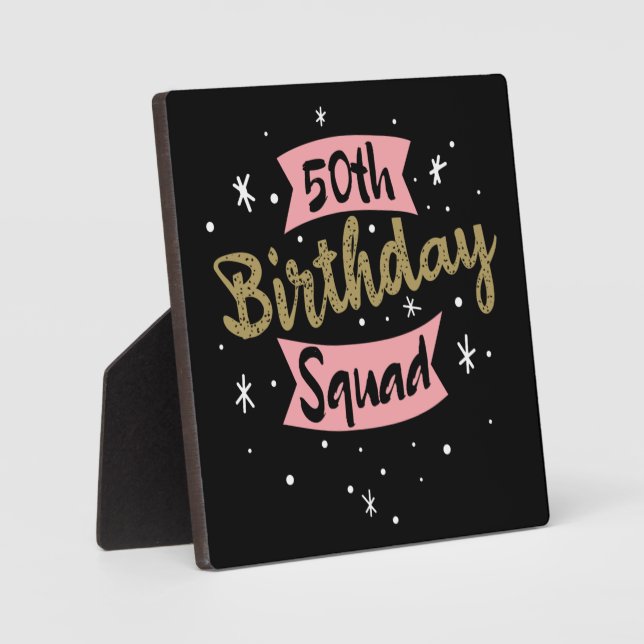 50th Birthday Squad Plaque (Front)