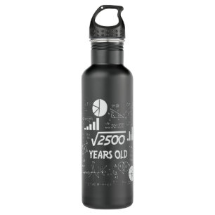 50th Birthday Square Root Math 50 Years Old Bday 710 Ml Water Bottle