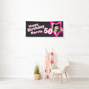 50th birthday star custom photo banner