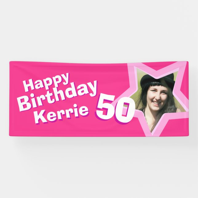 50th birthday star custom photo banner (Horizontal)