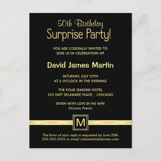 50th Birthday Surprise Party - Sample Invitations | Zazzle.ca